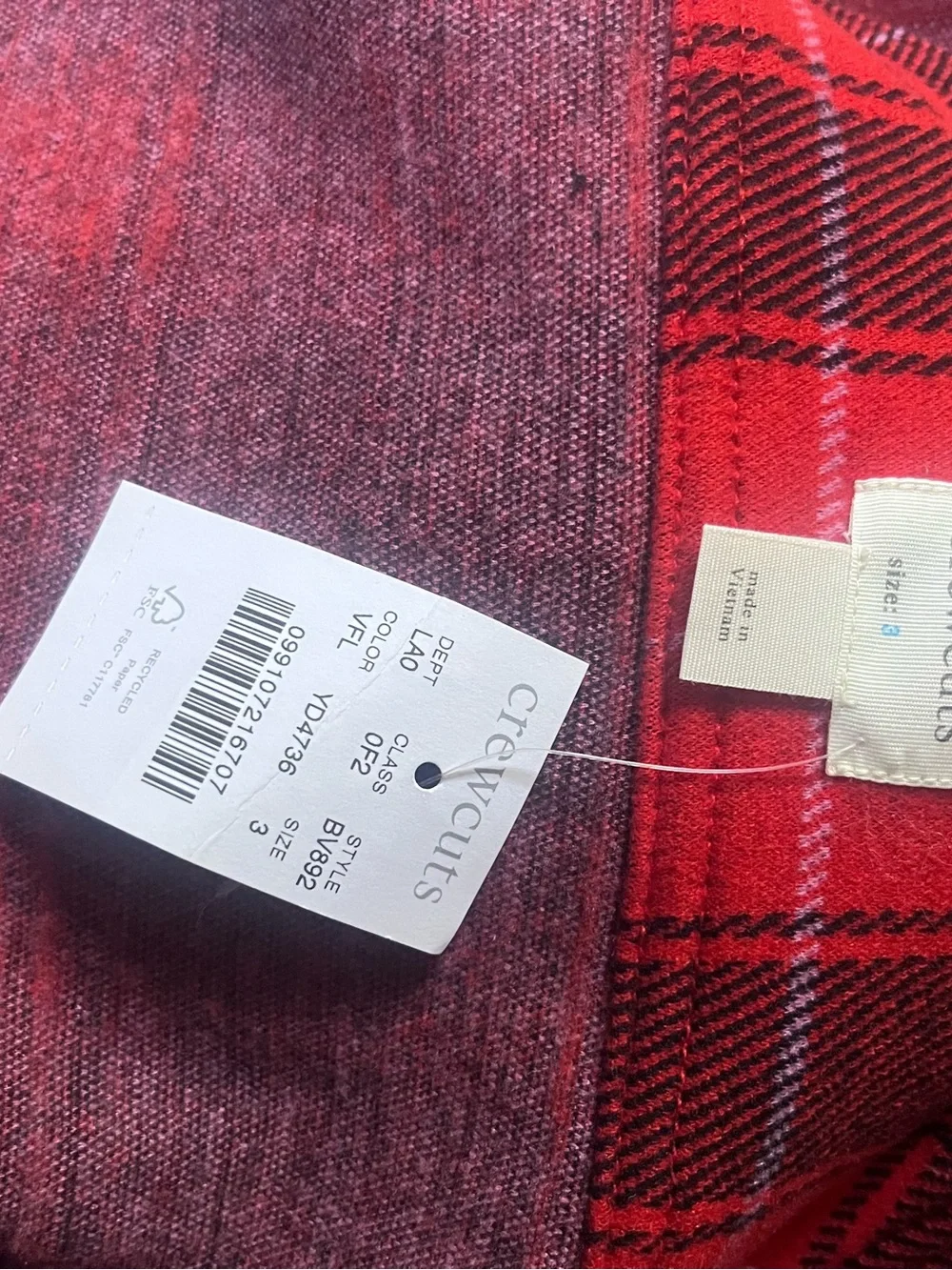 NWT JCrew Crewcuts Flannel Shacket